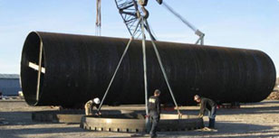 Field-built composites autoclave by ASC Preparing to install locking ring on Autoclave