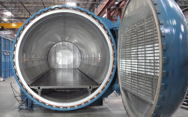 An ASC Econoclave for autoclave composites with the door open