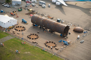 28 ft X120 ft. large composite autoclave being field-built by ASC