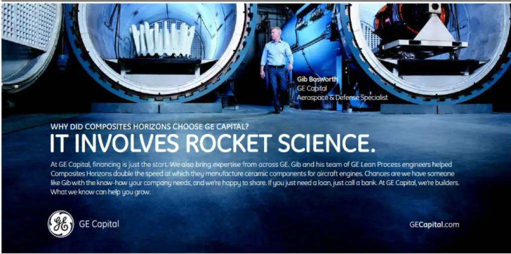 GE Capital ad featuring a photo of two ASC Econoclaves
